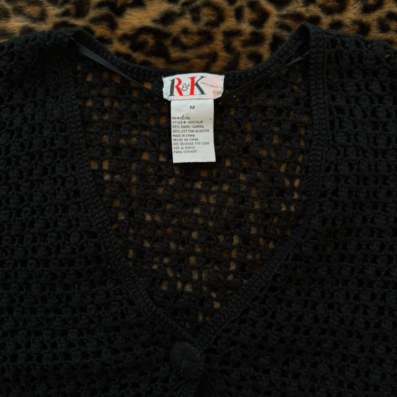 R&K Black Crochet Knit Top - Picture 2 of 4